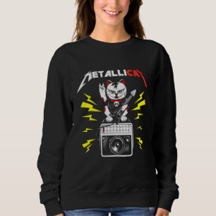 Sudadera Rock Cat 90 Meow para fans de bandas musicales