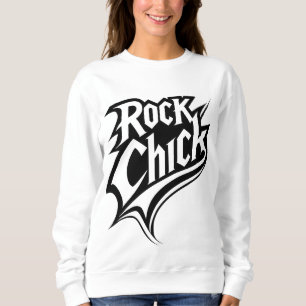Sudadera Rock Chick - Tipografía Negrita en blanco y negro