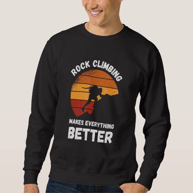 Sudadera Rock Climbing Retro Sunset Makes Everything Better (Anverso)