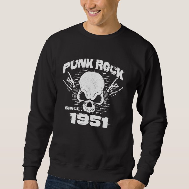 Sudadera Rock craneal Manos 73 cumpleaños - Rock Punk desde (Anverso)