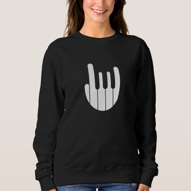 Sudadera Rock Hand Piano Keyboard - Funny Cool Pianist Keyb (Anverso)