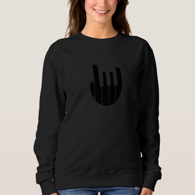 Sudadera Rock Hand Piano Keyboard - Funny Cool Pianist Keyb (Anverso)
