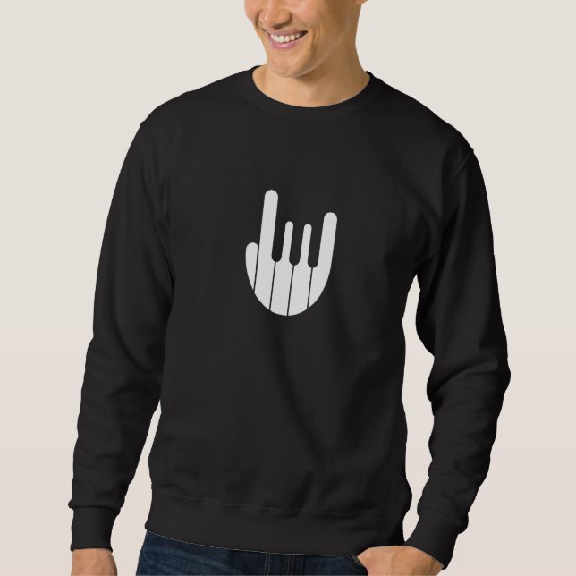 Sudadera Rock Hand Piano Keyboard - Funny Cool Pianist Keyb (Anverso)