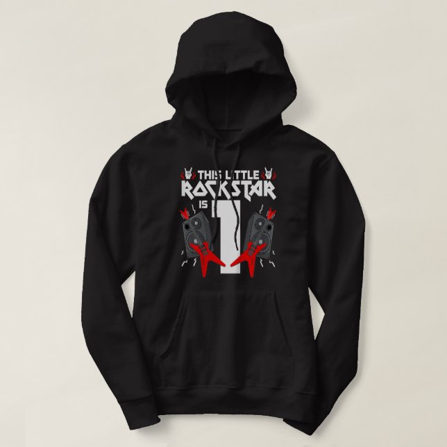 Sudadera Rock Infantil De 1 Año Y Fiesta De Cumpleaños De E (Diseño del anverso)