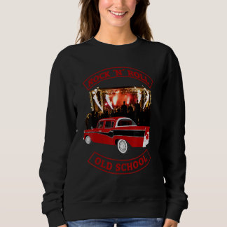 Sudadera Rock N Roll de la Escuela Vieja de Coche Vintage