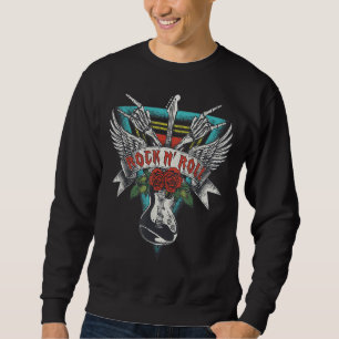 Sudadera Rock N Roll Gráfico Rock Sobre La Música Retro Vin