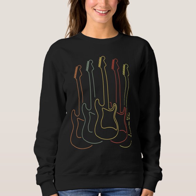Sudadera Rock N Roll Guitarra Retro Multicolor (Anverso)