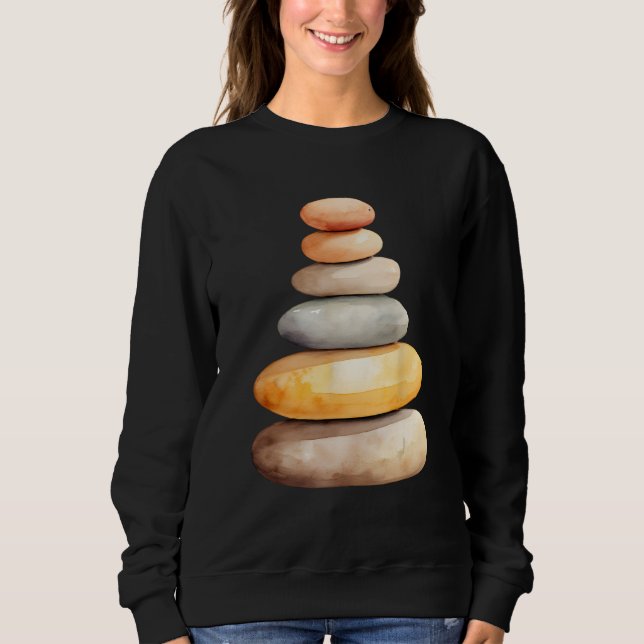Sudadera Rock Rock Stacker Rock Balancing Rock Stack Cairn  (Anverso)