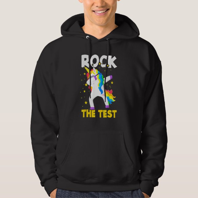 Sudadera Rock The Test Day Student Teacher Dabbing Unicorn  (Anverso)