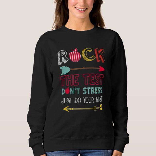 Sudadera Rock The Test No Stress Do Best Teacher 3 (Anverso)