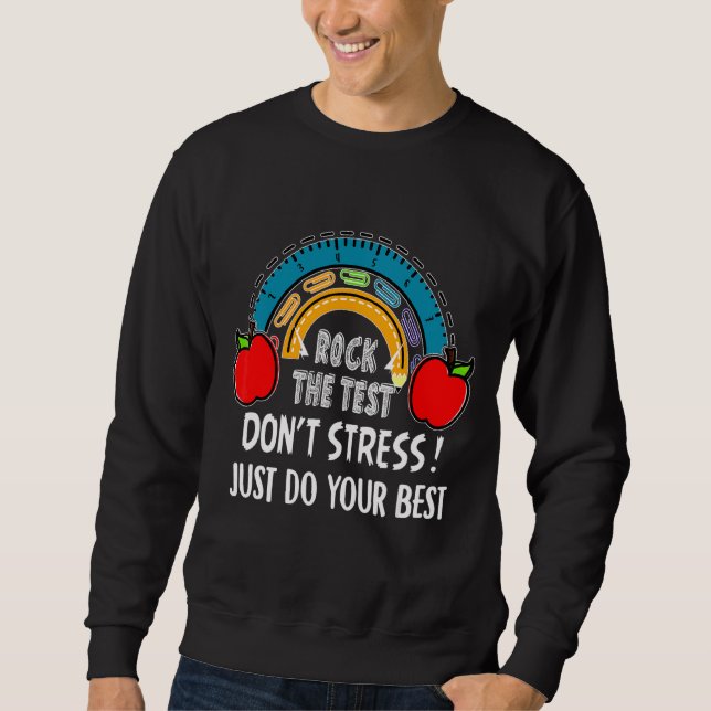 Sudadera Rock The Test No Stress Do Best Teacher 3 (Anverso)