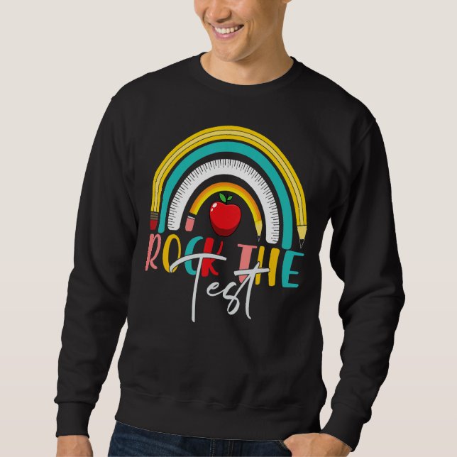 Sudadera Rock The Test Rainbow Teacher Testing Day (Anverso)