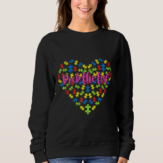 Sudadera Rock The Test Teacher Test Day Autism Awareness Te (Anverso)
