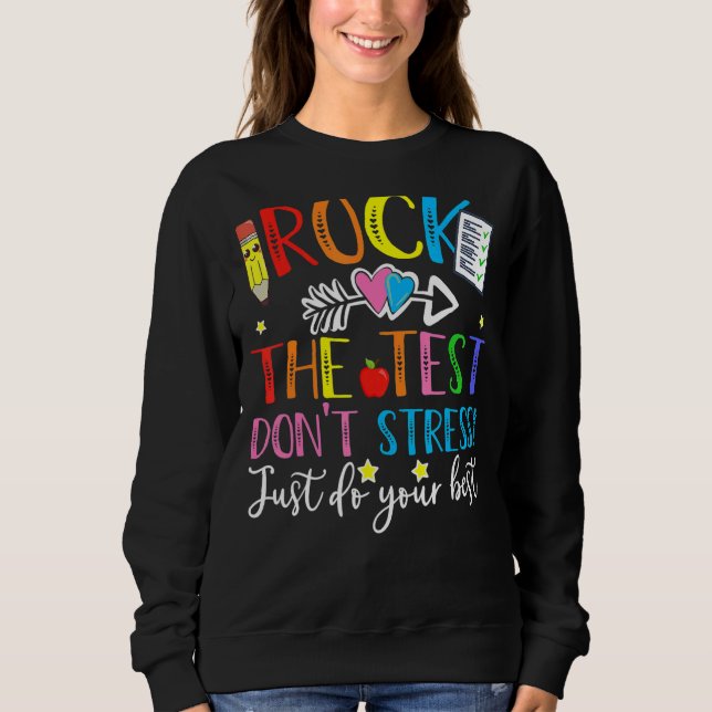 Sudadera Rock The Test Teacher Test Day Test Day Testing Da (Anverso)
