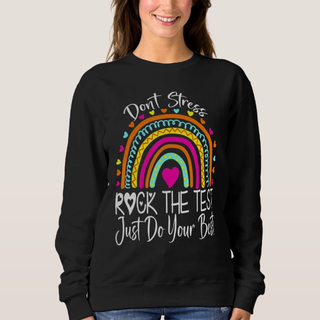Sudadera Rock The Test Teacher Test Day Test Day Testing Da (Anverso)