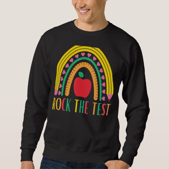 Sudadera Rock The Test Testing For Teachs Test Day Teache (Anverso)