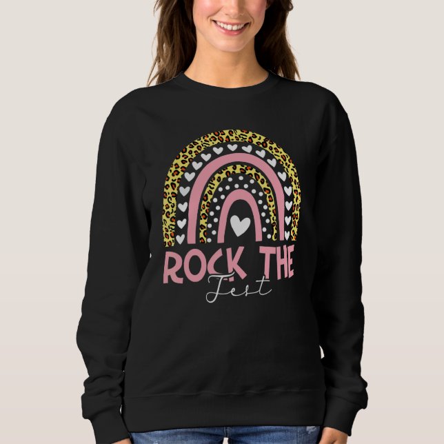 Sudadera Rock The Test Testing For Teachs Test Day Teache (Anverso)