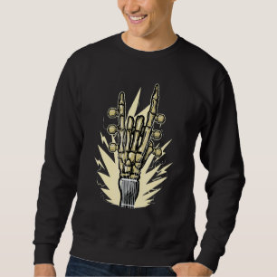 Sudadera Rock Y Rollo Guitarista Metalizado A Mano De Esque