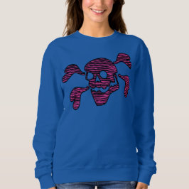 Sudadera Rockabilly Gótico de los 90s Calavera y Huesos Cru