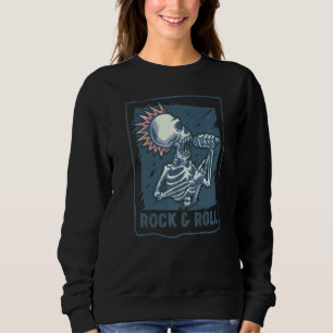 Sudadera Rocker De Esqueleto Con Rock De Micrófono Rock