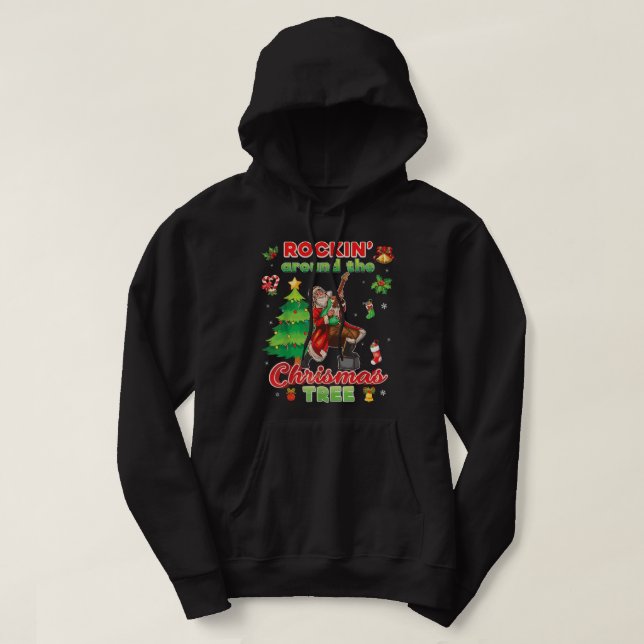 Sudadera Rockin alrededor del juego Santa Rock del Árbol de (Diseño del anverso)