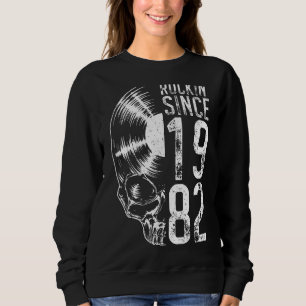 Sudadera Rockin' Desde 1982 Vintage Vinyl Record Gótico Sk