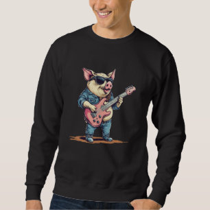 Sudadera Rocking Pig con guitarra eléctrica para un diverti
