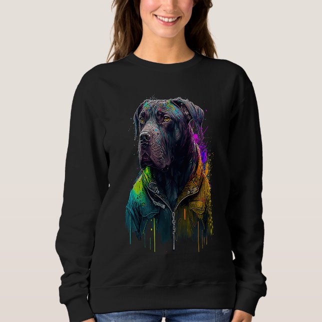 Sudadera Rockstar portrait italian mastiff Cane Corso (Anverso)