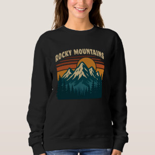 Sudadera Rocky Mountains Retro Vintage Sunset Mountain Fore