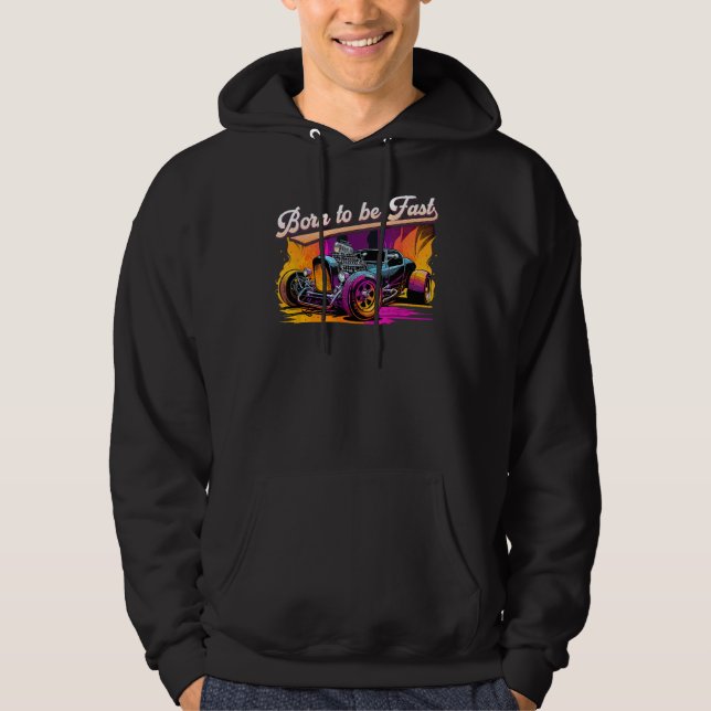 Sudadera Rod Caliente, Nacido Para Ser Rápido, Rata De Coch (Anverso)