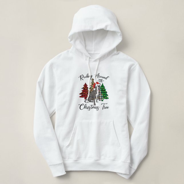 Sudadera Rodeando El Árbol De Navidad Pitbull Perro Chris (Diseño del anverso)