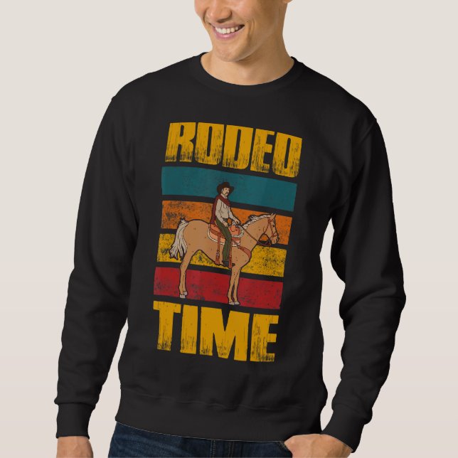 Sudadera Rodeo Time Caballos Montando Bullada (Anverso)
