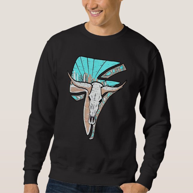 Sudadera Rodeo Turquesa Occidental Reina de un rayo de crán (Anverso)