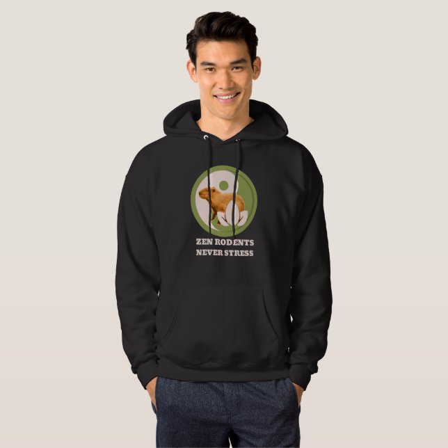 Sudadera Roedores Zen Nunca Estrés Humor de Capybara (Anverso completo)