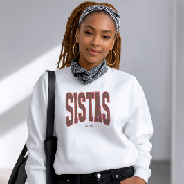 Sudadera Rojas + Marrón Letras Universitarias con Brillo Fa