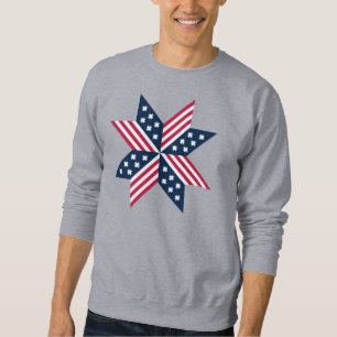 Sudadera Rojo Blanco Azul Patriótico Estrellas y Rayas Nati