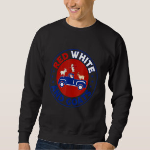 Sudadera Rojo Blanco Y Cabras 4 De Julio De 2022 Feliz Día 