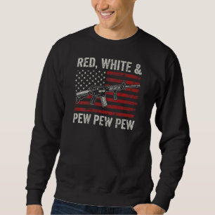 Sudadera Rojo Blanco Y Pew Patriótico Pro Gun Ar15 Rifle Us