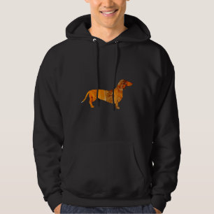 Sudadera Rojo Dachshund Perro Raza Piedra Aspecto Arte Flui
