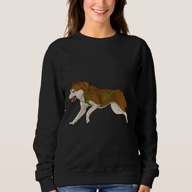 Sudadera Rojo de perro de Husky Sled Siberiano (Anverso)