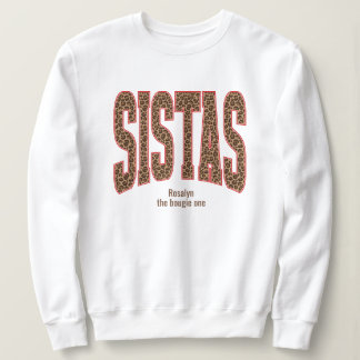 Sudadera Rojo + Estampado de Leopardo Varsity SISTAS