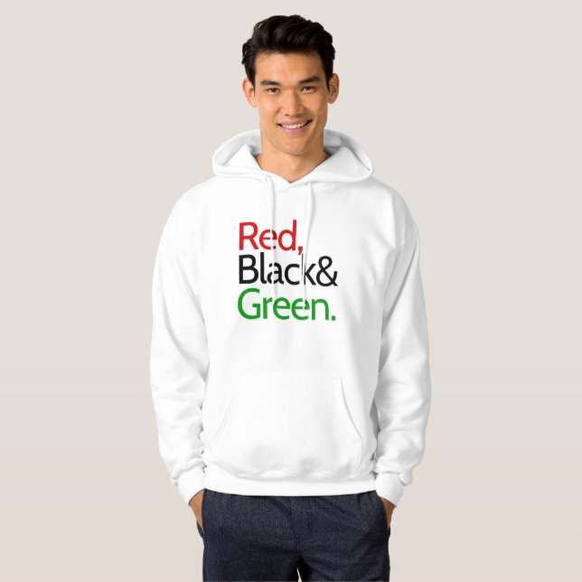 Sudadera Rojo, Negro y Verde-Americano Africano (Anverso completo)