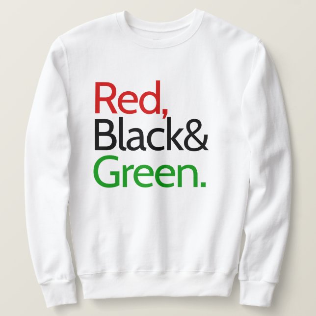 Sudadera Rojo, Negro y Verde-Americano Africano (Anverso del diseño)