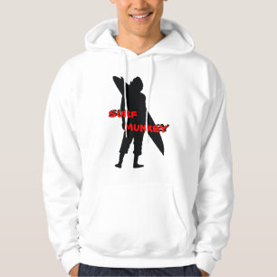 Sudadera Rojo - silueta de Shortboarder con el colgante de