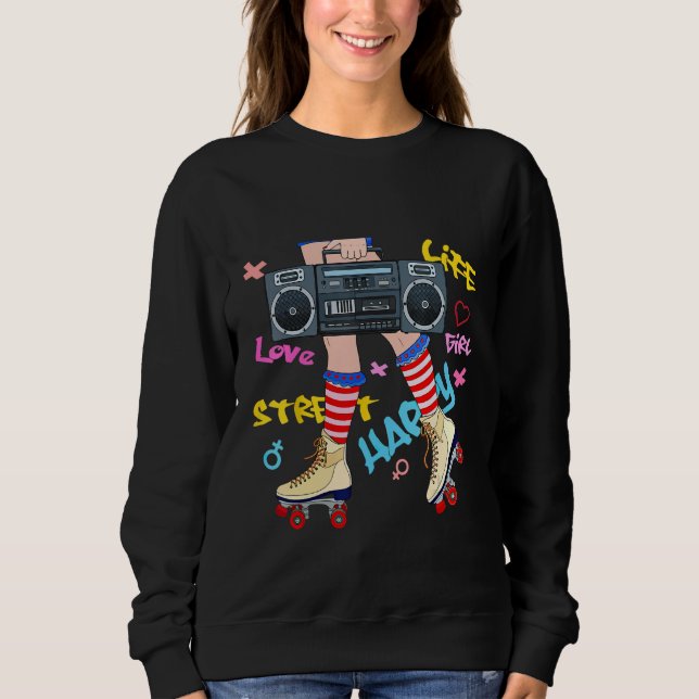 Sudadera Roller Skate 90s Disco Skating Girl Women (Anverso)