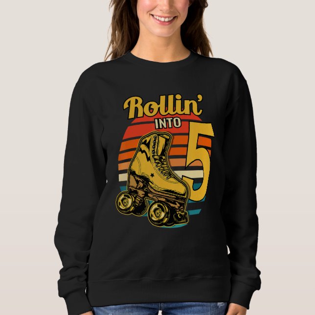 Sudadera Rollin' en 5 Retro Roller 5ª fiesta de cumpleaños  (Anverso)