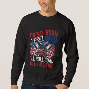 Sudadera Rolling Coal USA Diesel Nacido Diesel Mechanic Rol