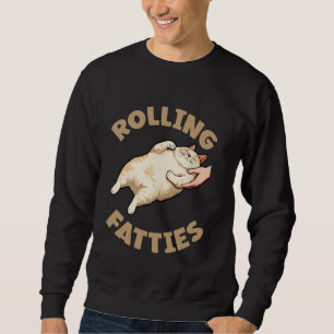 Sudadera Rolling Fatties Funny Cat Kitten Dueño Gato Lover