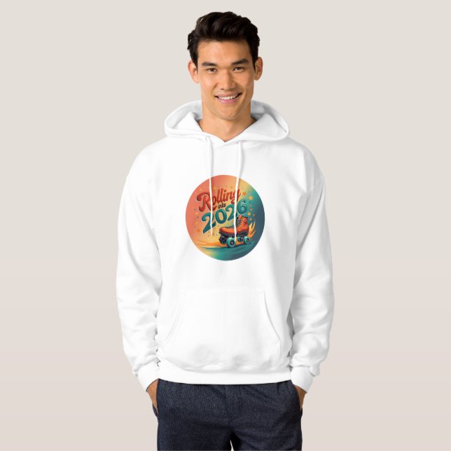 Sudadera Rolling Into 2026 Retro Skate Hoodie (Anverso completo)