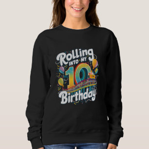 Sudadera Rolling Into My 10th Birthday - Roller Coaster for